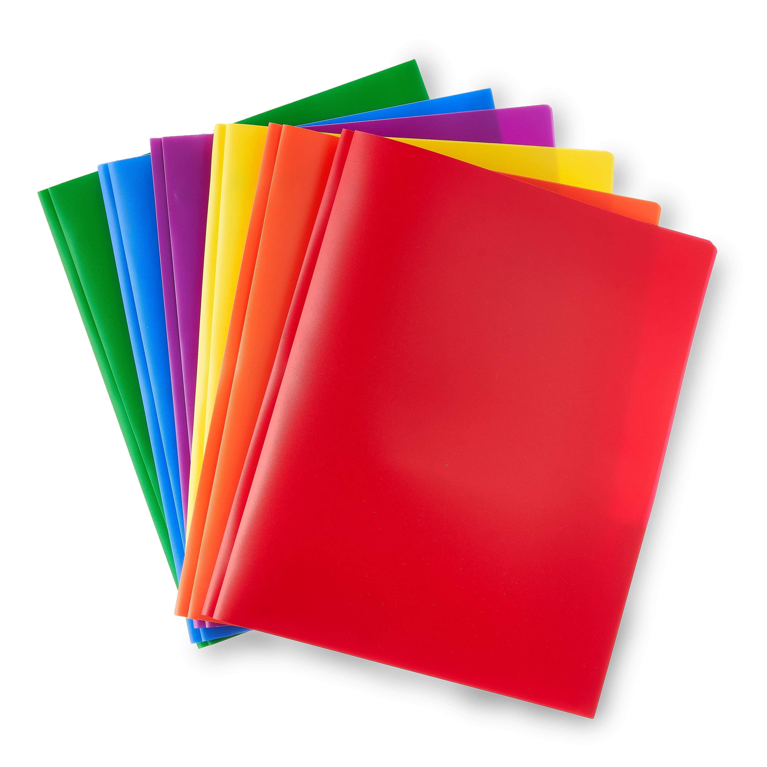 Pen+Gear Poly 2-Pocket Folder with 3-Prongs,Assorted Colors,50 Pack