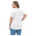 thumbnail image 4 of GingDin Women's Plus Size Summer Tops Short Sleeve Lace Pleated Blouses Tunic Tops m-4xl, 4 of 10