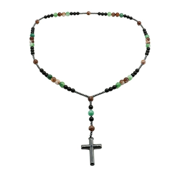Spiritual Jewelry For Men Classical Crosses Design With Beaded Chain Mens crosses Pendant Necklace