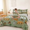 thumbnail image 4 of Catabedysis Retro Camping 7 Pieces Full Size Bedding Sets,Camp Life Print Full Size Bed in a Bag For Boys,Green,Light Gray Reversible, 4 of 7