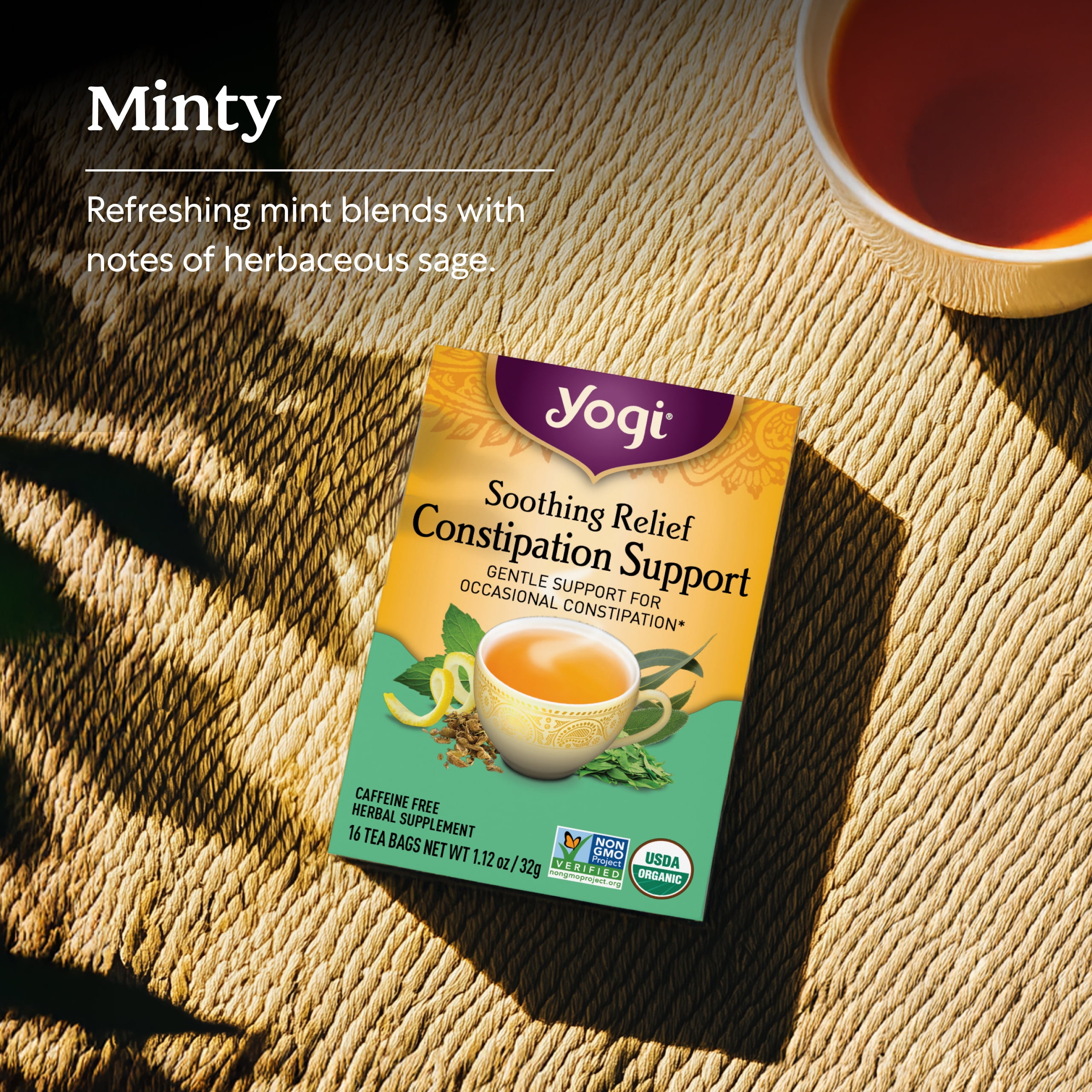Yogi Tea Soothing Relief Constipation Support, Laxative Tea Bags, 16 Count