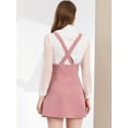 thumbnail image 4 of Unique Bargains Robe Salopette Décontractée pour Femme avec Bretelles et devant à Boutons, Rose, G, 4 of 5