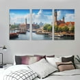thumbnail image 3 of COMIO  Canvas Wall Art Hamburg Germany Posters Pictures Wall Decor City Landscape Canvas Prints、For Living Room、Bedroom、Office 12''x16''X3 Panels, 3 of 4