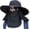 Black, variant on Sun Hat Unisex Coverage Shield Flap Cap Garden Lawn Work Hiking Fishing Hats