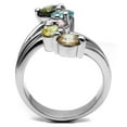 thumbnail image 2 of High polished (no plating) Stainless Steel Ring with AAA Grade CZ in Multi Color for Women Multi Color Stone Color Style TK2876 Size 7, 2 of 3