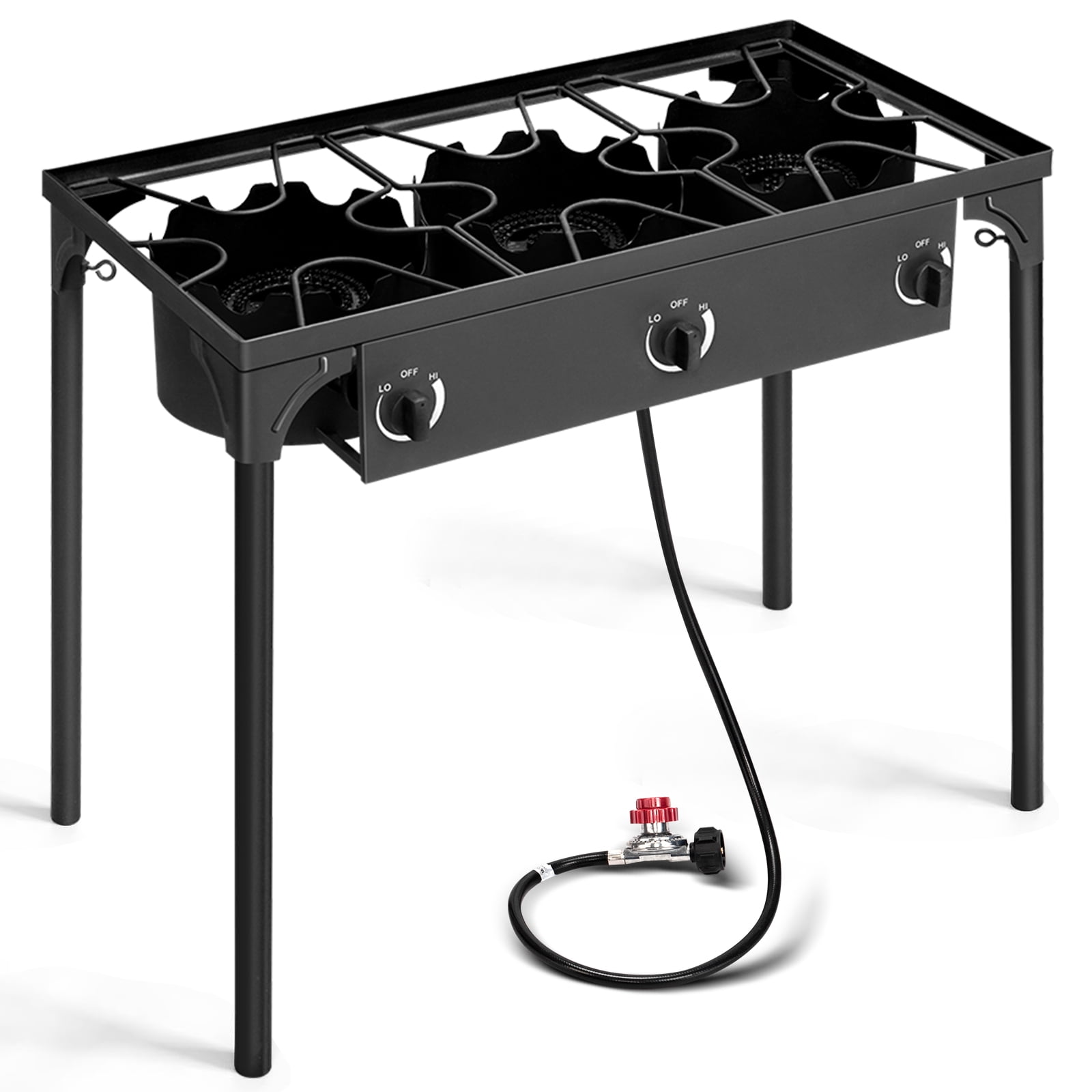 Outdoor Camp Stove High Pressure Propane Gas Cooker Portable Cast Iron  Patio Cooking Burner 3 Burner Stove - Walmart.com