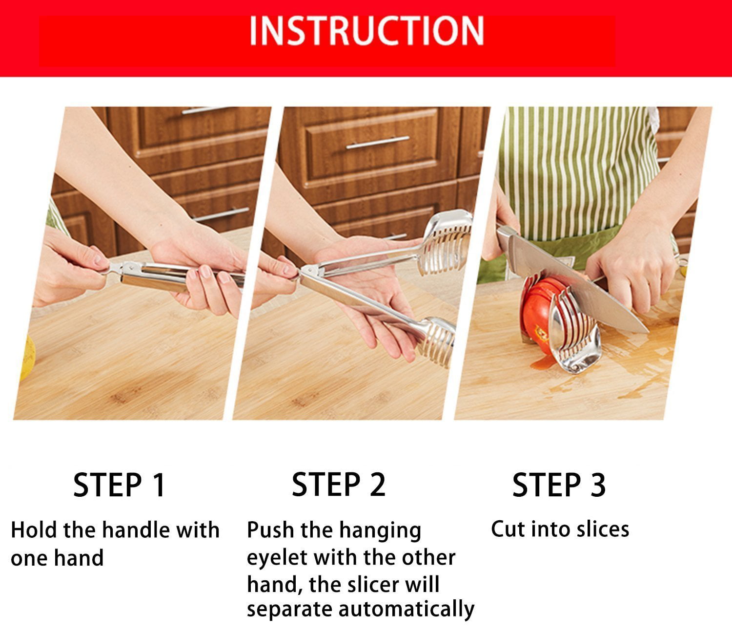 Tomato Slicer Holder Kit Banana Tool Cutting Guide Onion Potato Pepper Hot Dog Prep