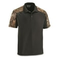 thumbnail image 2 of Guide Gear Men's Camo Detail Polo Shirt Olive/Realtree APX XL, 2 of 4