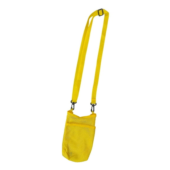 Water Bottle Bag Adjustable Water Bottle Mesh Cover for Sport Camping Hiking Yellow