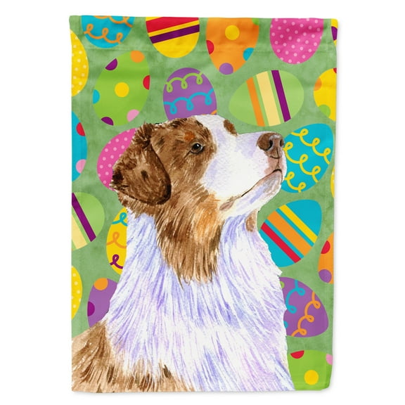 Carolines Treasures LH9408-FLAG-PARENT Australian Shepherd Easter Eggtravaganza Flag  multicolor