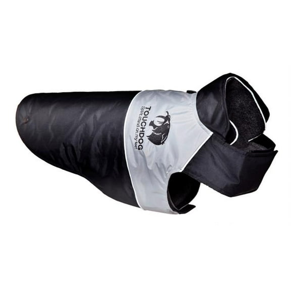 Touchdog Lightening-Shield Waterproof 2-in-1 Convertible Dog Jacket with Blackshark technology- Black - Extra Small