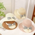 thumbnail image 3 of SikaFu Summer New Black Dot Bow Grass Hat Female Small Fresh Sweet Sun Hat Fashion Temperament, Sun Hat, 3 of 7