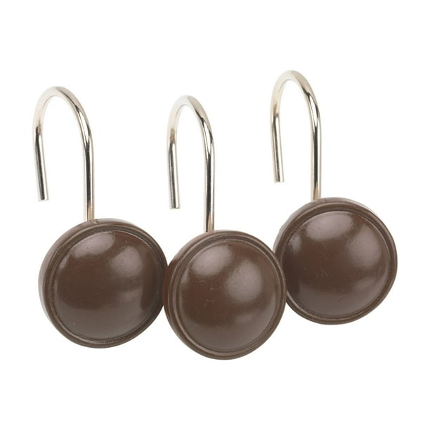 "Color Rounds" Resin Shower Curtain Hooks in Brown - Walmart.com