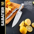 thumbnail image 3 of Sabatier 15-Piece Stainless Steel Knife Set with Acacia Wood Block, High-Carbon Kitchen Knives, 3 of 10