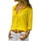 thumbnail image 1 of Camisa de manga larga con solapa y botones lisos para mujer, 1 of 3