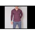 thumbnail image 1 of Faithtur Men’s Simple Solid T-shirt, Long Sleeve Open Button Round Collar T-shirt for Spring and Autumn, 1 of 1