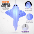 thumbnail image 6 of Clearance Light Up Hanging Ghost Decor, White Gauze Ghost Ornament with Blue LED Lights, Halloween Hanging Decoration for Front Door Porch Yard Tree Party Indoor Outdoor, 6 of 6