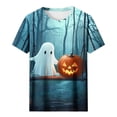 thumbnail image 4 of jobturf Womens Plus Size Halloween Shirt Party Short Sleeve Crew&nbsp;Neck T Shirts Holiday Loose Fit Graphic Festival Tops 4X-Large, 4 of 5
