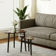 thumbnail image 5 of Jouetondream Set of 2 Nesting Coffee Table, Triangle Wooden End Table Modern Minimalist Side Table Set for Living Room Bedroom, Rustic Brown, 5 of 8