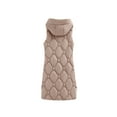 thumbnail image 6 of NARABB Women's Sleeveless Vest Jacket Warm Pocket Hooded Coat Long Jacket Winter Sleeveless Down Parkas Outdoor Warm Coat Brown-XL, 6 of 7