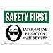 thumbnail image 3 of SignMission OS-SF-D-57-L-10667 Premier Signe de Sécurité - la Protection des Yeux au Laser Doit Être Portée avec le Symbole, 3 of 4