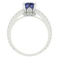 thumbnail image 4 of 1.465 ct Round Cut Simulated Tanzanite Solitaire with Accents Engagement Ring for Women in 18K White Gold, 4 of 5