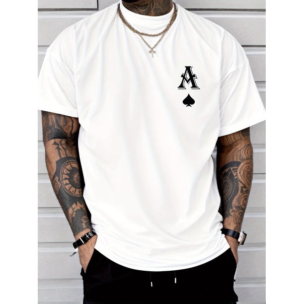 Camiseta creativa con estampado para hombre, informal, de manga corta y cuello redondo, para verano y actividades al aire libre.