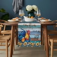 thumbnail image 2 of Sunflowers Chickens Table Runner - 90 Inch Long, Kitchen Dining Table Runner Dresser Scarves, Farms Animal Wooden Grain Cabin Farmhouse Decor for Coffee Tables Wedding Party Banquet, 2 of 8