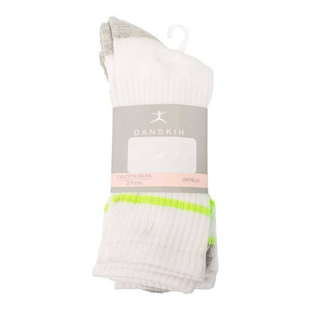 Pack Calceta Danskin para Dama Diseño Blanco con Detalles Multicolor 2 Pares Unitalla