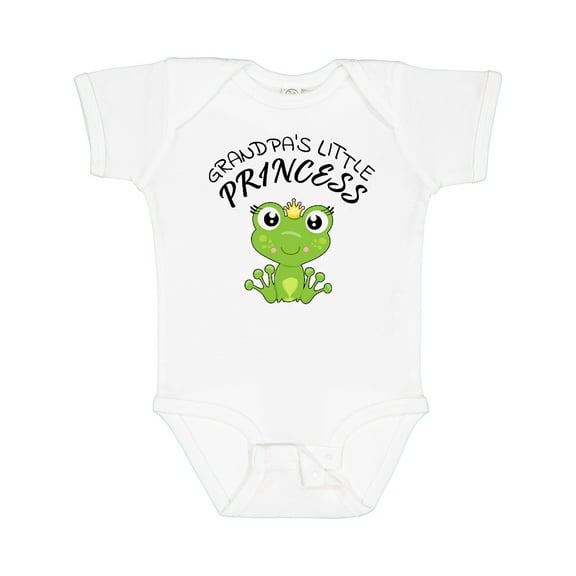Inktastic Grandpa's Little Princess Cute Frog Girls Baby Bodysuit