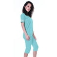 thumbnail image 3 of Moomaya Ensemble de Nuit Simple pour Femmes avec Capri en Coton 2 Pcs Chemises de Nuit-Ydr, 3 of 6