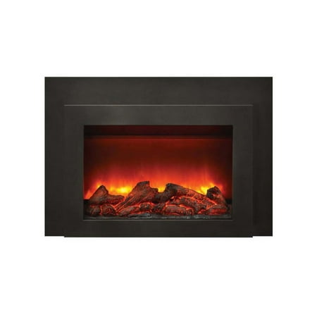 Amantii Electric Fireplace Insert With Black Surround Overlay 34