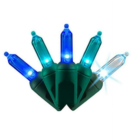 Holiday Bright Lights 266692 Christmas Micro Cluster Big Seed 100 LED Light Set&#44; Ocean Blue & Teal