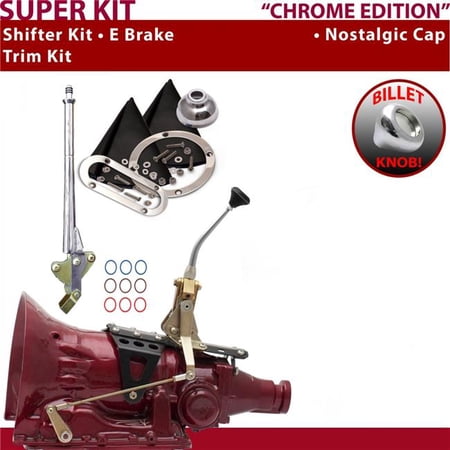American Shifter 4L60 Shifter Kit Chrome 8 in. E Brake Trim Kit for ED646