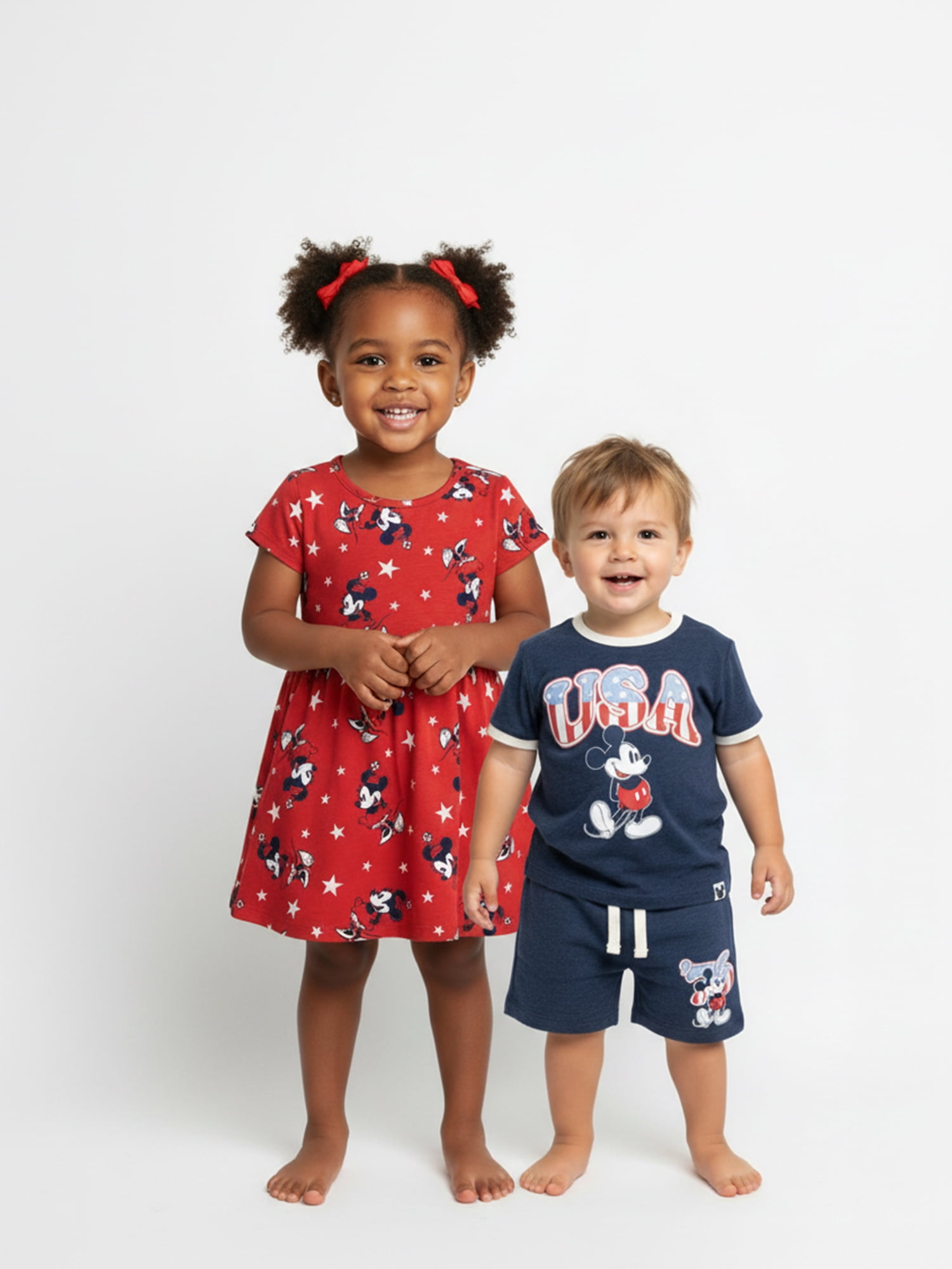 Disney Toddler Girls Starry Minnie Dress with Short Sleeves, Sizes 12M-5T