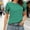 Green, variant on Women's Spring Summer Clothing Fashion Polkas Printed Base T-Shirts Pleated Sleeves Short Sleeves Round Neck Blouses Top