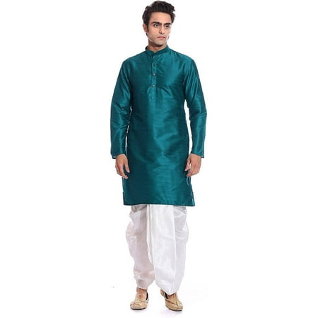 

Royal Kurta Men s Silk Blend Dhoti Kurta Set (Turquoise XL)