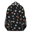 thumbnail image 3 of Dog Paw Print Black Pattern Cute School Backpack Bag with Padded Back and Adjustable Shoulder Straps 16.9 X 12.6 X 5.9 Inches, 3 of 5
