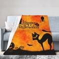 thumbnail image 3 of Halloween Pumpkin Blanket Gifts - Spiders Bats Owls Cats Theme Saints Day Party Scary Decor Throw for Women Kids Men Adults Bedroom Living Room Soft Fuzzy Lightweight Blanket 60x50, 3 of 6