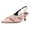 Pink, variant on Women Chic Pointed Toe Slingback Buckle Pumps Elastic Strap Slip On Kitten Low Heels Shoes Party Daily Dress Size 6 Silver