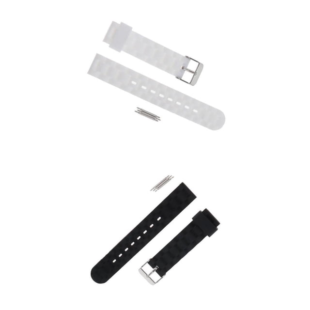 2 Correas De Reloj Deportivas Impermeables De Silicona Con Cierre Desplegable, Color Blanco Y Negro.