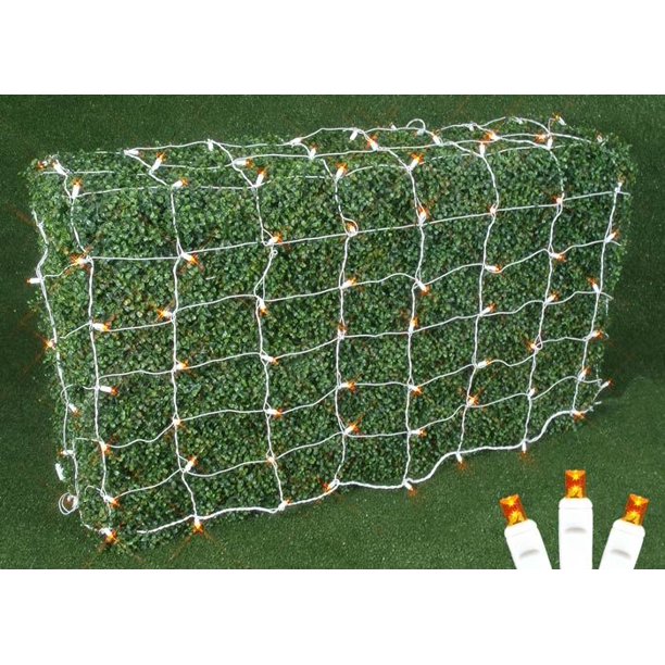 Novelty Lights 100 Amber/Orange LED Net Lights (4 FT X 6 FT), 5MM