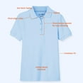 thumbnail image 3 of Educated Uniforms Girls 2T-20 Short Sleeve Pique Polo Shirt(Light Blue 2T), 3 of 5