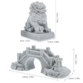 thumbnail image 3 of Fu Foo Dogs Guardian Mini Lion Statues: Small Asian Stone Statues Feng Shui Decor Sandstone Bridge For Home Decor Attract Wealth Chinese New Year Decoration, 3 of 9