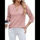 thumbnail image 1 of Blusa Informal con Cuello en V para Mujer, con Ojales, Bordada y Hueca, Ideal para Playa y Vestir. Rosa Oscuro L, 1 of 10