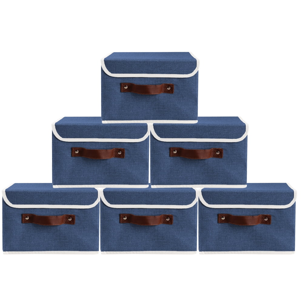 2/4/6/Pcs Collapsible Fabric Cube Storage Bins Small Large Home Organizer Boxes Baskets with