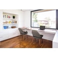 thumbnail image 6 of 2xhome Set of 2 Mid Century Modern Upholstered Fabric Organic Accent Living Room Dining Arm Chairs with Dark Natural Wooden Legs, Charcoal, 6 of 10