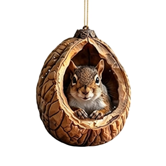 LEVEO 3D Forest Animal Christmas Ornaments,3D Christmas Tree Ornaments,Funny Forest Animal Ornaments for Hanging Decoration Gift for Animal Lovers & Easter Basket Stuffers#N