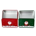 thumbnail image 1 of 2 latas de galletas navideñas con tapa, latas de metal vacías para galletas de caramelo, caja de regalo navideña retro para fiestas navideñas, 1 of 8