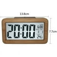 thumbnail image 3 of Reloj despertador digital Radio despertador Reloj de mesa Reloj despertador impermeable de madera maciza con termómetro, calendario y función de repetición Bambú, 3 of 5